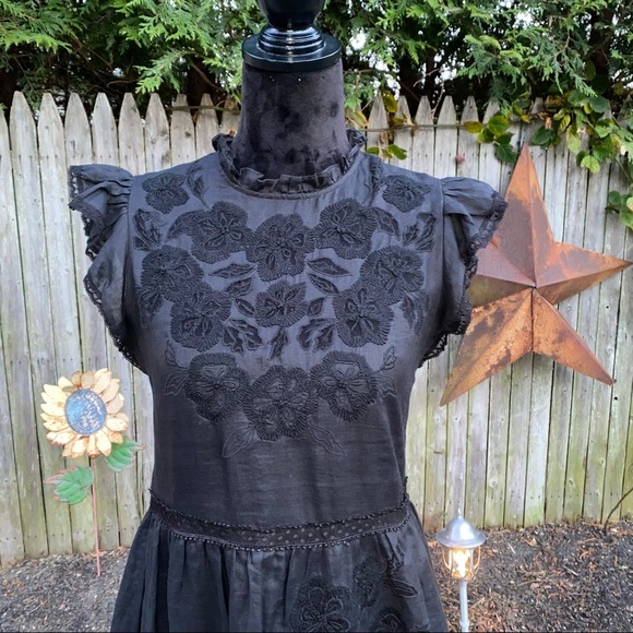 NEW Veronica Beard Sahara Embroidered Black Sleeveless Mini Dress NWT - Picture 8 of 12